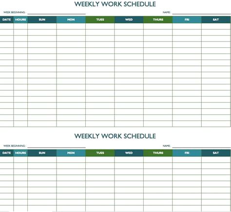 Sample Example And Format Templates Week Work Schedule Template 28