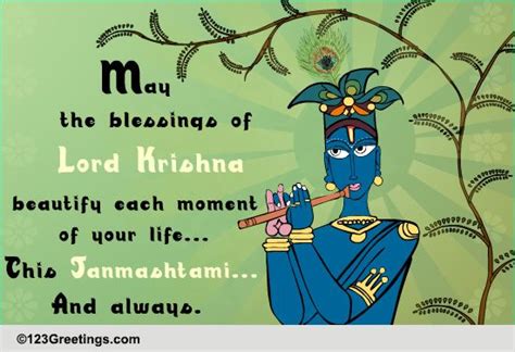 Blessings Of Lord Krishna Free Janmashtami Ecards Greeting Cards