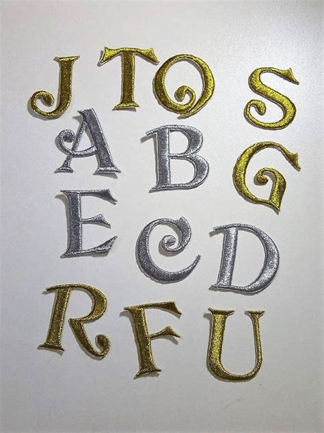 Embroidered Letters Iron On Letters Metallic Letters Etsy