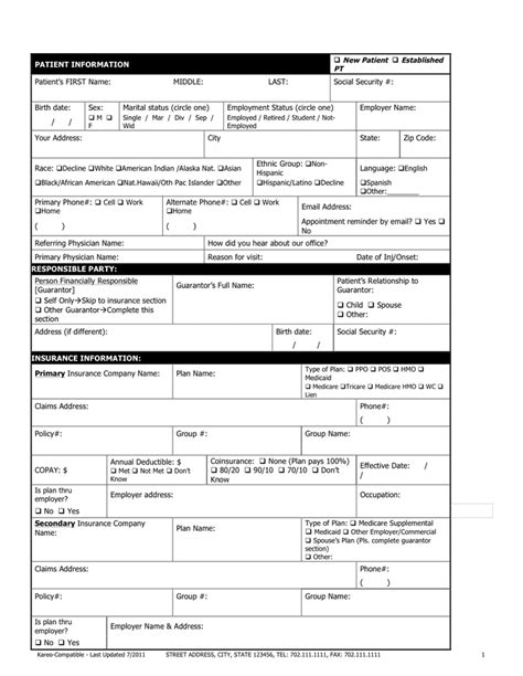 Patient Registration Form Download Free Documents For Pdf Word And Excel