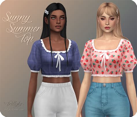 Trillyke Trillyke Sunny Summer Top A Crop Top Version Of Sims 4