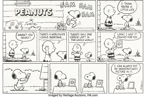Charles Schulz Peanuts Sunday Comic Strip Charlie Brown And Snoopy