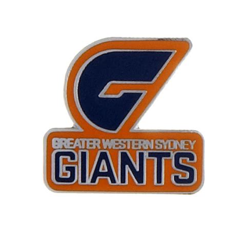 The image is used to identify the organization greater western sydney giants, a subject of public interest. GWS Giants Logo Metal Pin Badge | Wear Your Pride