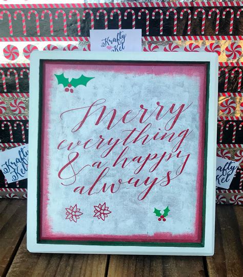 Merry Everything And Happy Always Wood Sign Painted Framed Wood Sign