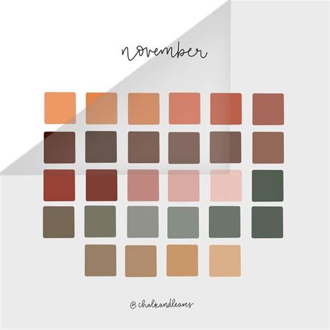 November Procreate Color Palette Etsy Color Palette November