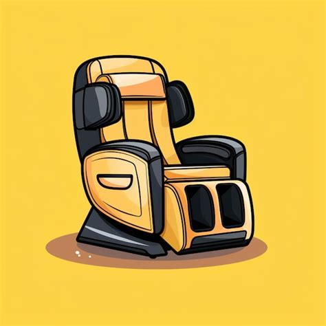Premium Ai Image A Cartoon Illustration Of A Massage Chair With A Yellow Background Generative Ai