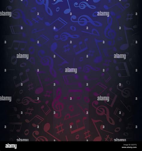 Isolated Dark Color Musical Notes Vector Background Melody Vector