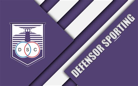 Download Wallpapers Defensor Sporting 4k Uruguayan Football Club Logo Material Design