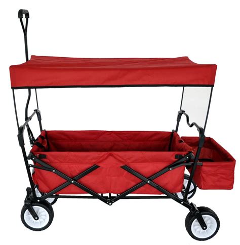 Diy removable canopy for collapsable wagon. Kids Red Folding Portable Wagon Carry Bag Canopy Removable ...