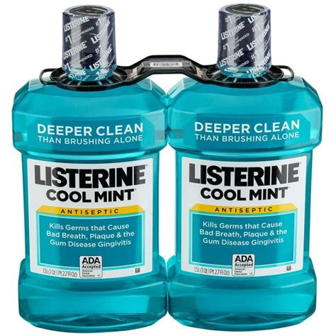 cool mint antiseptic mouthwash 1 5l 2 pk by listerine cool mint antiseptic mouthwash 1 5l 2