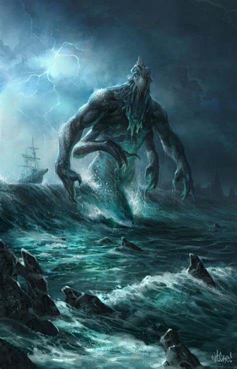 Scary Sea Creatures Sea Creatures Art Fantasy Creatures Art