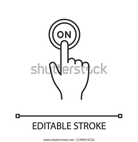 Turn On Button Click Linear Icon Stock Vector Royalty Free 1148014226