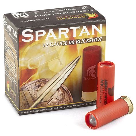 spartan buckshot 2 3 4 12 gauge 00 buckshot 9 pellets 250 rounds 294313 12 gauge shells