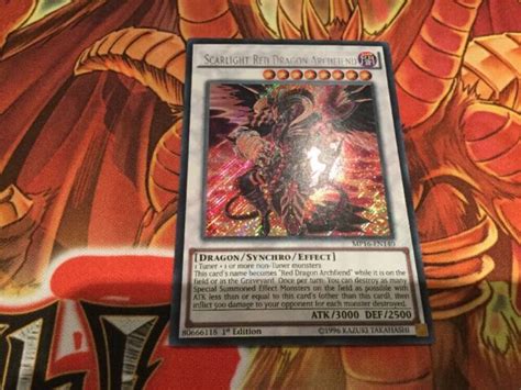 Yugioh Secret Rare Card Scarlight Red Dragon Archfiend 1st Edition Mp16