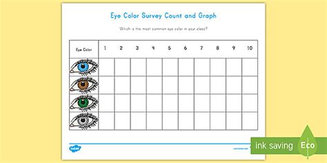 Eye Color Survey Count And Graph Activity Teacher Made