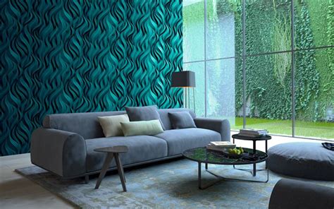 Download Wallpapers Living Room 4k Green Interior Modern Apartment