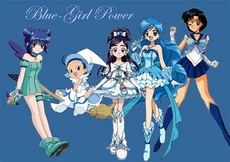 Blue Anime Girl Power By Rainbow Sword On Deviantart