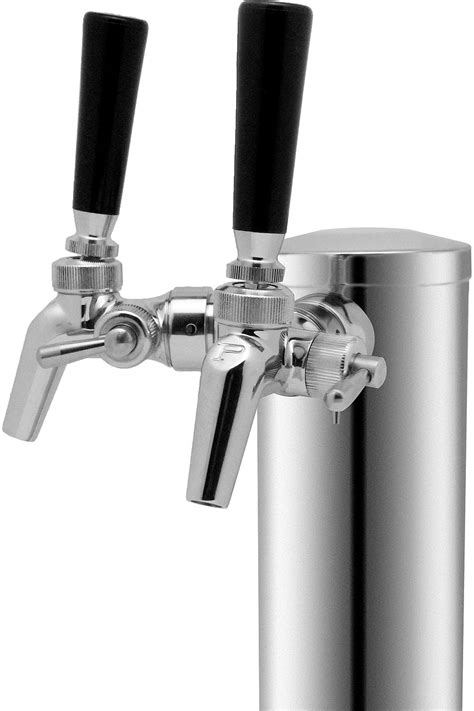 Stainless steel shows fingerprints easily. Kegco 2FT650SS Double Faucet Polished Stainless Steel ...