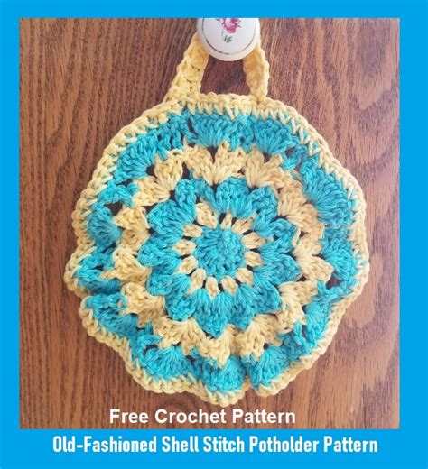 Free cross stitch patterns for halloween. Free Crochet Pattern Old-Fashioned Shell Stitch Potholder