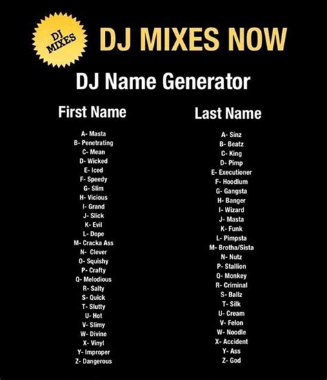 Whats Your Dj Name Name Generator Funny Name Generator Silly Names