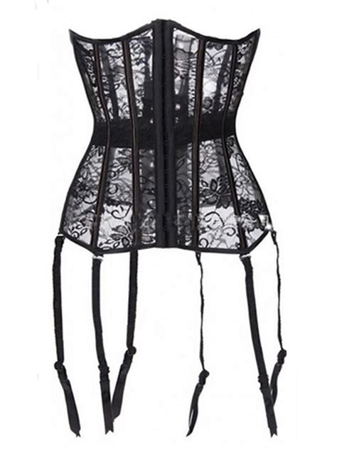 corset women s black overbust corset hook and eye jacquard 2024 22 99