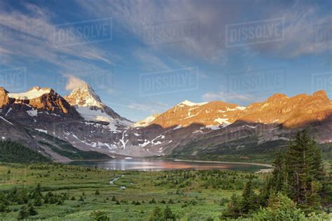 Canada Mount Assiniboine Provincial Park Magog Lake At Sunrise