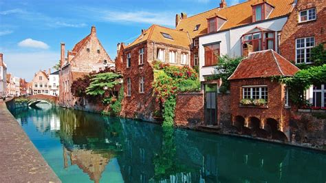 Bruges City River Belgium Building Wallpapers Hd