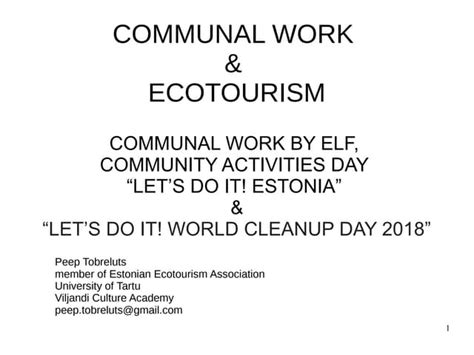Communal Work By Elf Community Activities Day Lets Do It