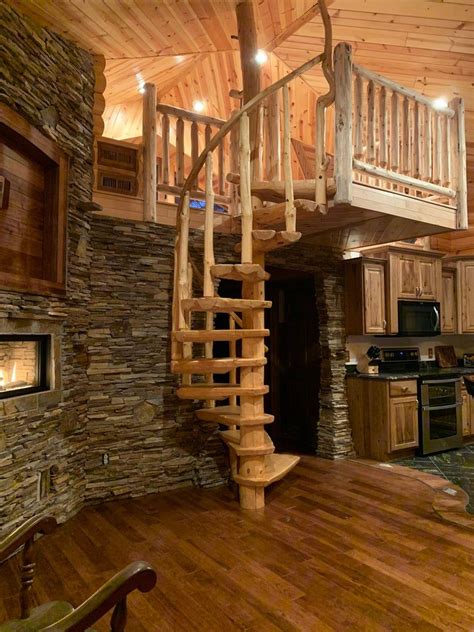 Rustic Pine Spiral Staircase Custom Made To Order Etsy In Spiral Staircase Log Cabin