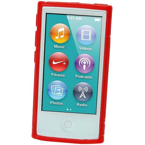 Red Dual Tone Tpu Gel Case For New Apple Ipod Nano 7th Generation 7g