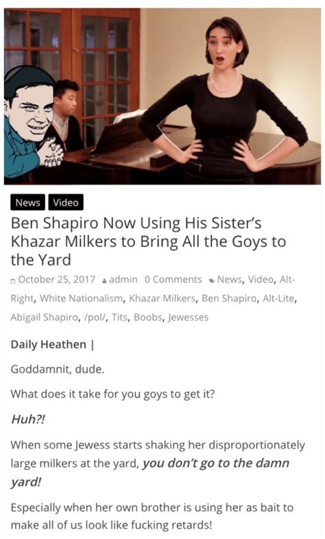ben shapiro now using his sister s khazar milkers abigail shapiro know your meme