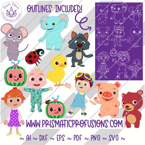 Ello the elephant design and coloring page cocomelon svg jpeg png dxf eps 300dpi sublimation design cutting file printable stackable. Pin on Prismatic Profusions ~ Characters