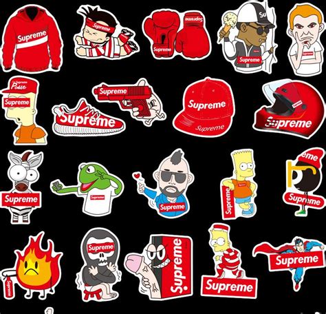 50pcs Supreme Skateboard Sticker Pack Buy Luggage Bumper Stickers With