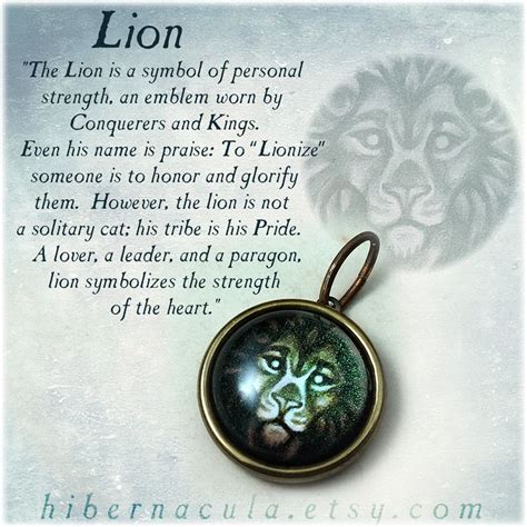 Lion Spirit Brass Animal Totem Pendant — Hibernacula Lion Spirit