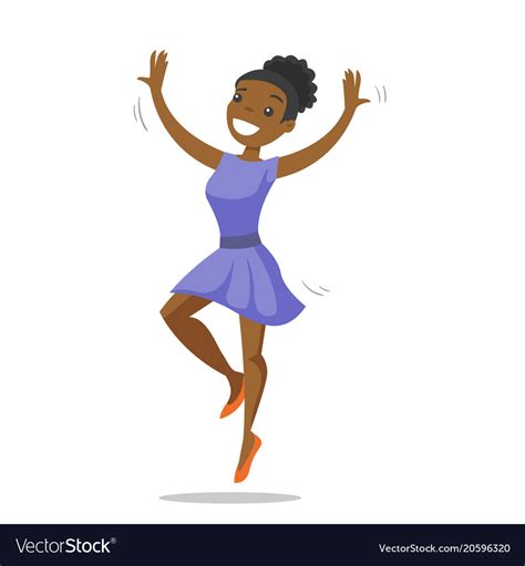 Young African American Woman Dancing Royalty Free Vector