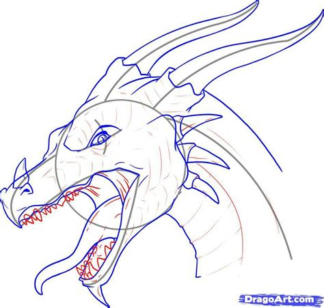 How To Draw A Dragon Head How To Draw Mangaanime Dragon Head Drawing