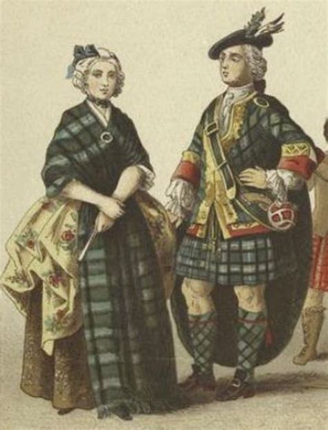 English And Scottish Dress 18th Century Illustration Created In The