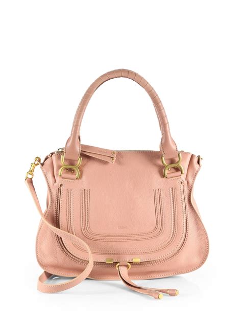 Chloé Marcie Medium Leather Satchel In Pink Lyst