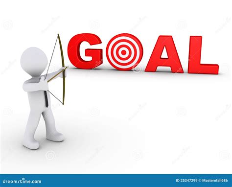 Businessman As Archer Aiming At A Goal Target Royalty Free Stock Images