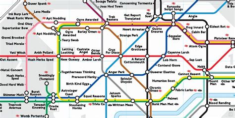 The Delightful Anagram Tube Map Underground Map London Underground
