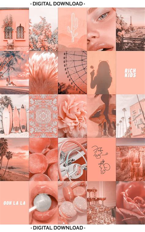 Peachy Aesthetic Wallpaper Collage