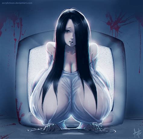 Acrylictoon Yamamura Sadako The Ring Highres 1girl Bare Shoulders