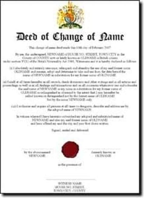Free Uk Deed Poll Change Your Name For Free
