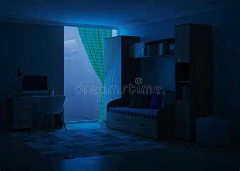Cozy Stylish Room Designed For A Teenager Night Evening Lighting