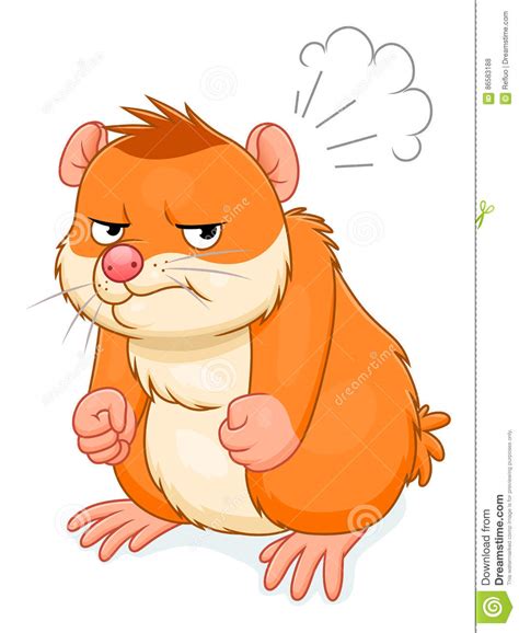 Angry Hamster Hysterical Girl Mad Emotional Evil State Vector