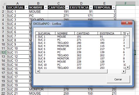 Mostrar Tabla En Listbox De Excel Vba Dependiendo La Hoja Activa