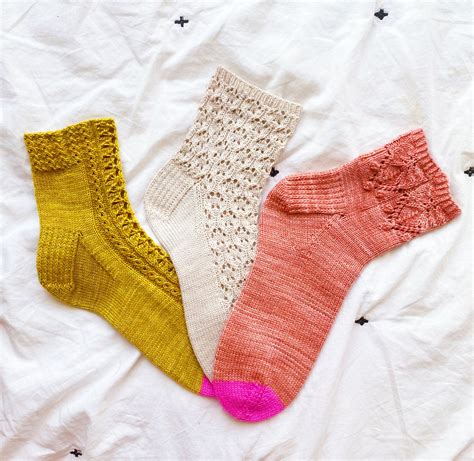 Easy Beginner Lace Sock Knitting Pattern Set The In Bloom Etsy Australia