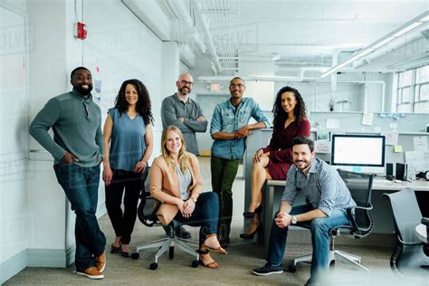 Portrait Of Diverse Business People In Office Stock Photo Dissolve