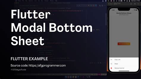 Modal Bottom Sheet Example In Flutter Youtube