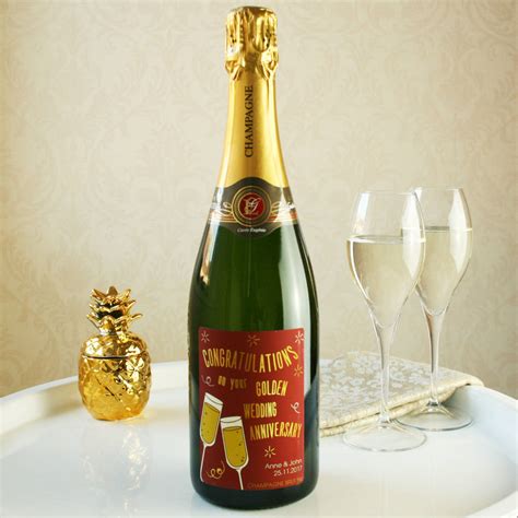 Explore unique wedding gifts to make the big day even more special. Golden Wedding Anniversary Champagne Gift By Bottle Bazaar ...